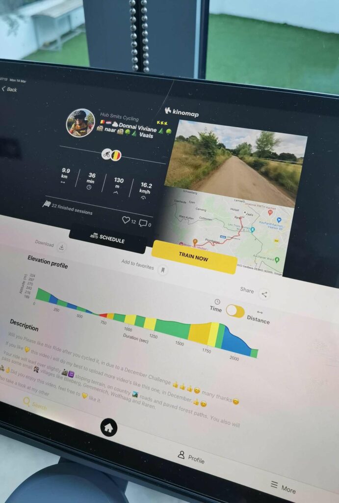 Kinomap application connected to Renpho AI Bike xxl