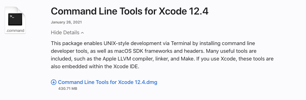 command line tools xcode 12.4