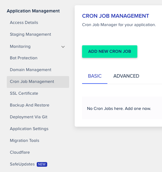 cron job management cloudways