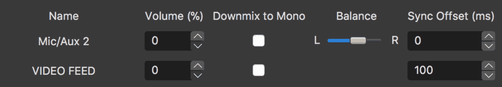 delay offset sound obs