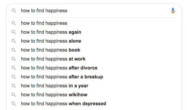 find happiness on google