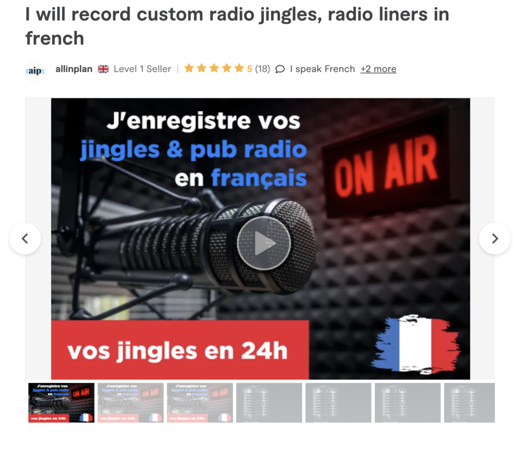 french radio jingles fiverr