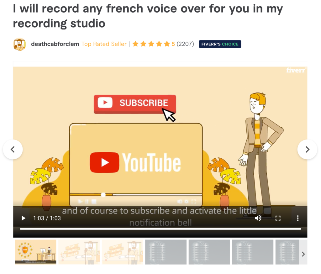 french voice artist fiverr