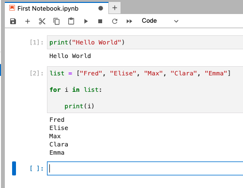 Another Python script, in the same notebook