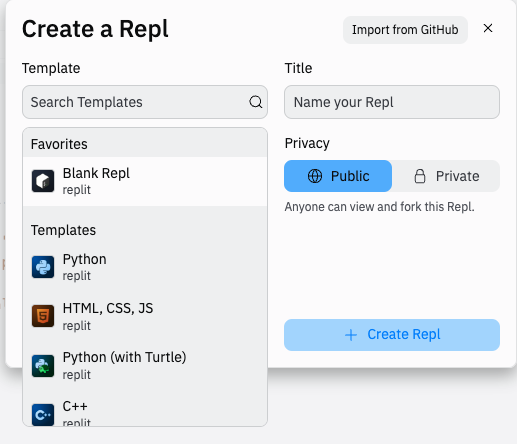 Create a Repl