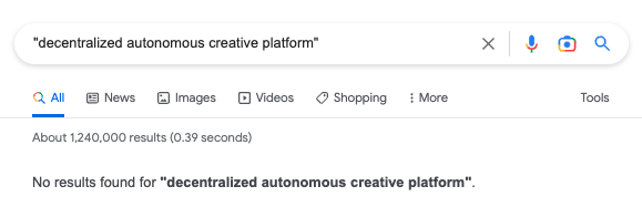 Brand new concept: Decentralized Autonomous Creative Platforms